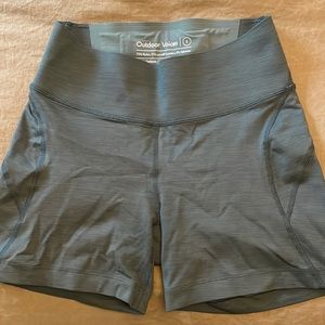 Outdoor voices green spandex shorts.